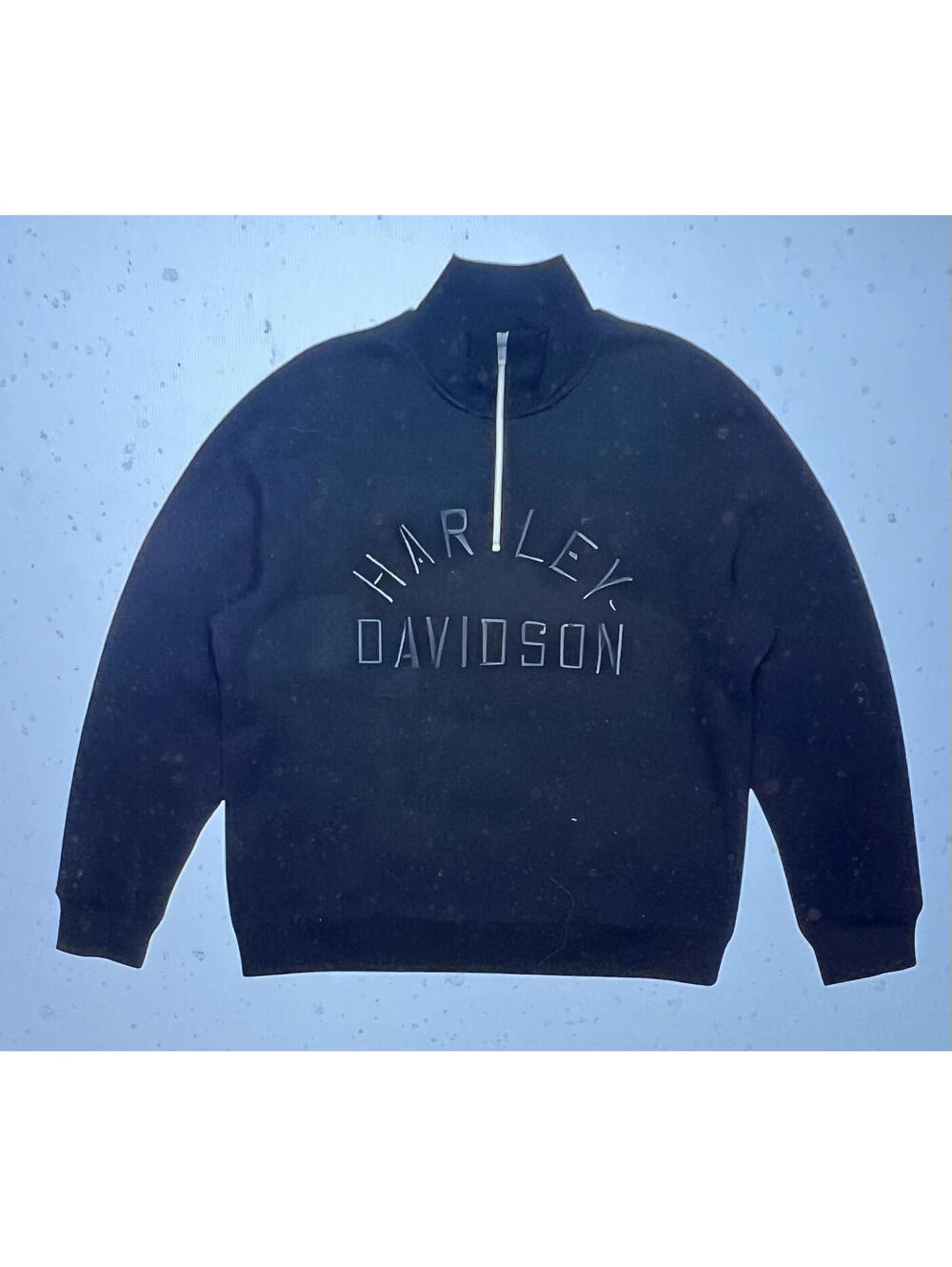 Harley Davidson ICON 1/4 Zip NWT Pullover Mock Neck Sweatshirt  Jet Black Sz S